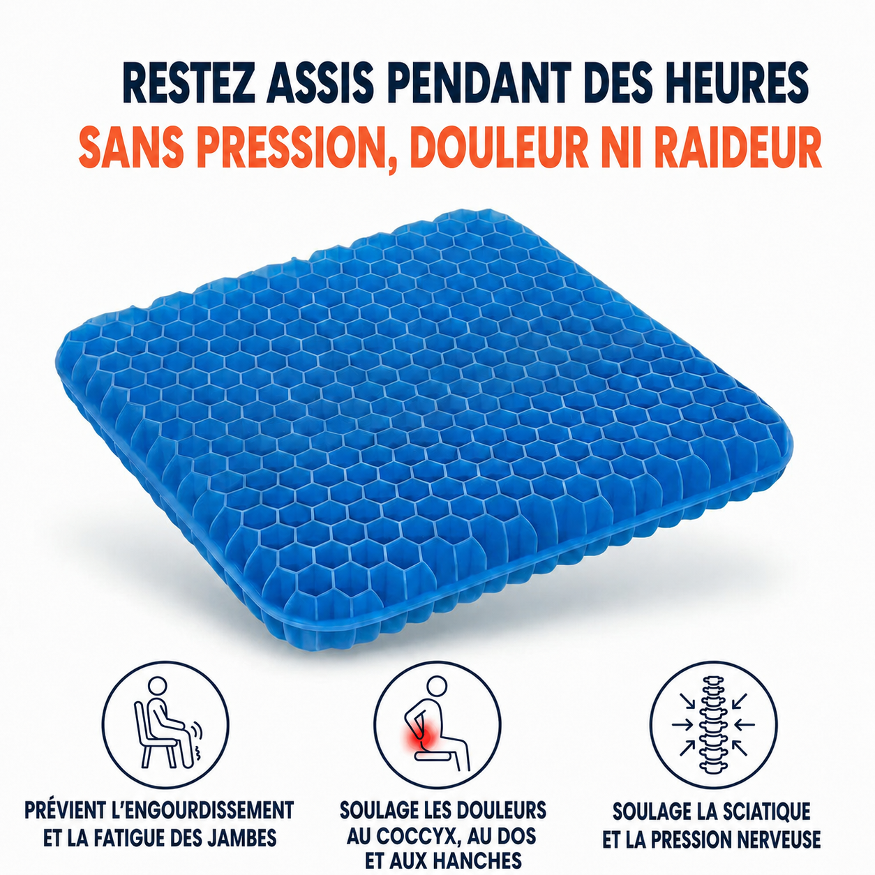 Coussin de siège 100 % gel
