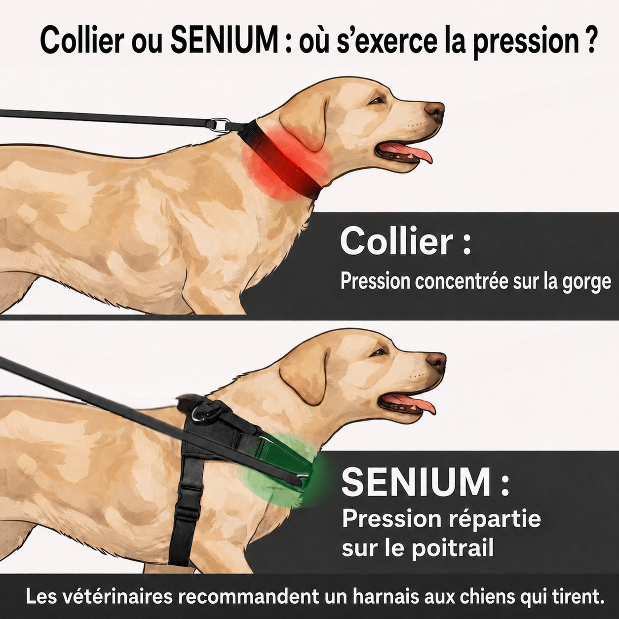SENIUM – Harnais anti-traction pour chien