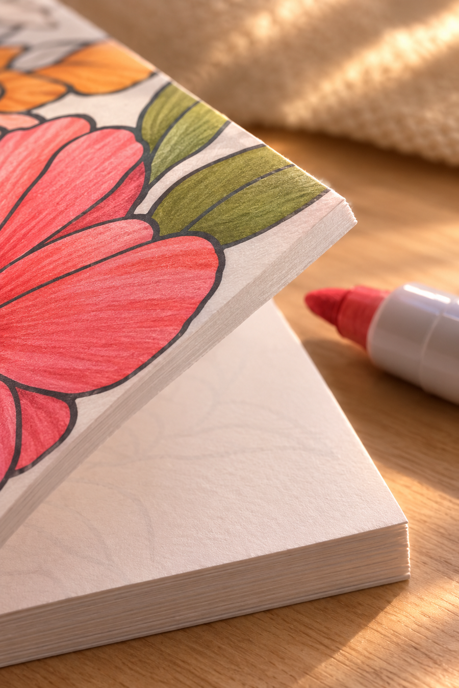 Epaisseur du papier du livre de coloriage