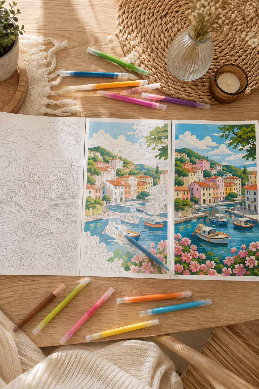 Les trois etapes du coloriage par numeros